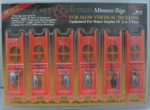 B & M MR38 3/8 Oz Crappie Minnow Rig Card of 6 14005 - Opticdeals