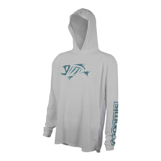 Gloomis Fishing Gloomis Long Sleeve Tech Tee Hooded - Prlgray, LG [GTEEVAPLSHLGY] - Opticdeals