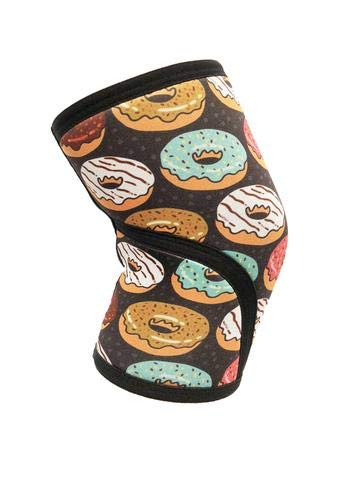 Lifting the Dream  Knee Sleeves Sz L Pair  5MM  Donut Print for Weightlifting, Wrestling, Squats, Compression Thick - Opticdeals