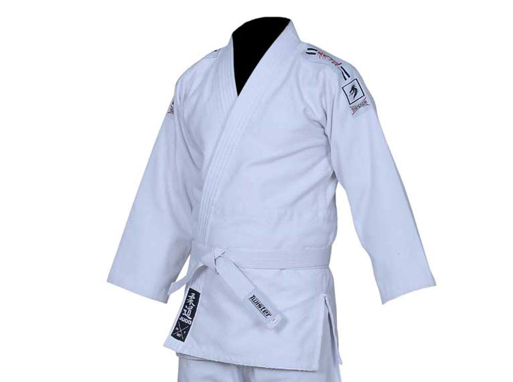 Twister Judo Gi Black Tiger Judo Uniform  (White, 5)  With Free Belts - Opticdeals