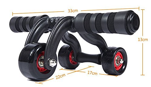 Ab Roller 3Wheel Ab Exercise Equipment With Knee Pad - Opticdeals