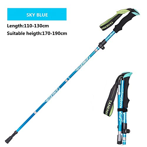 TANERDD Hiking Pole Collapsible Folding Walking Stick, Strong Lightweight Foldable Hiking & Trekking Pole, Adjustable Quick Lock Collapsible Folding Pole，Six Colours for Chosen - Opticdeals