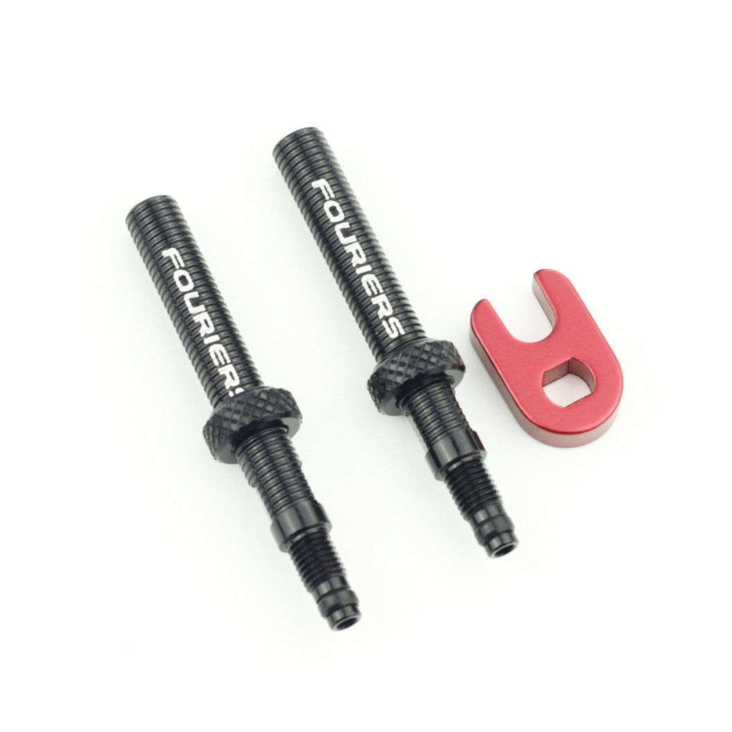 Fouriers Tubeless Presta Valve Extender Kit Extension with Core nut (Pack of 2) (60mm) - Opticdeals