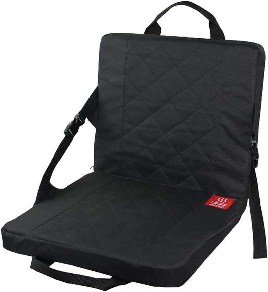 Portable Heating  Seat Cushion Pad Black,USB Multifunction Lightweight Foldable Chair with Backrest Moisture Proof for Outdoor Sports and Camping Hiking Picnic - Opticdeals