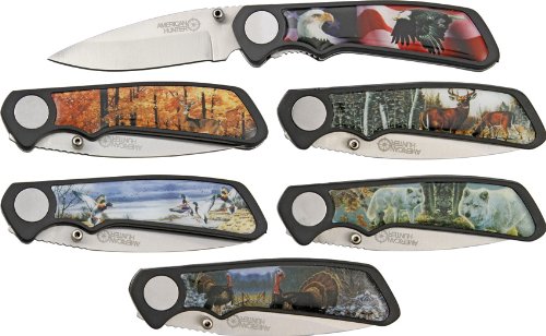 AMERICAN HUNTER Wildlife 6 Pc Pocket Knife Set - Opticdeals