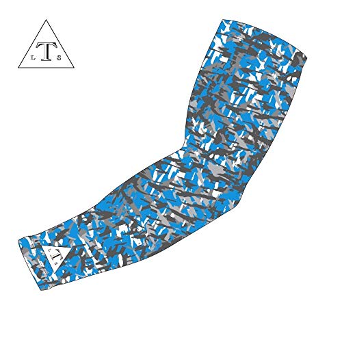 Sports Compression Arm Sleeve, Arm Cooling, Support (Blue, Extra Large) - Opticdeals