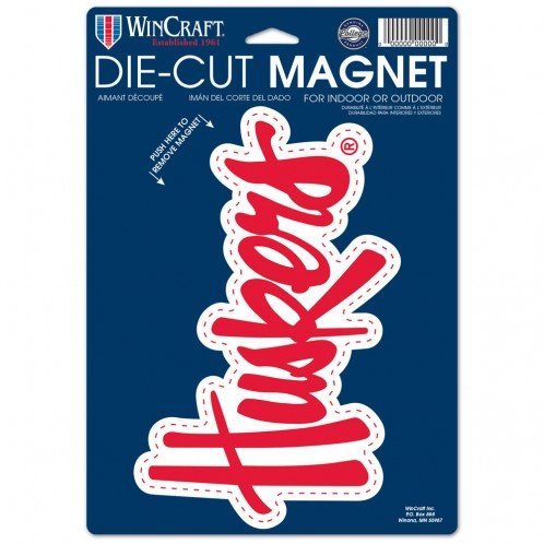 WinCraft NCAA University of Nebraska 81802013 Die Cut Logo Magnet, Small, Black - Opticdeals