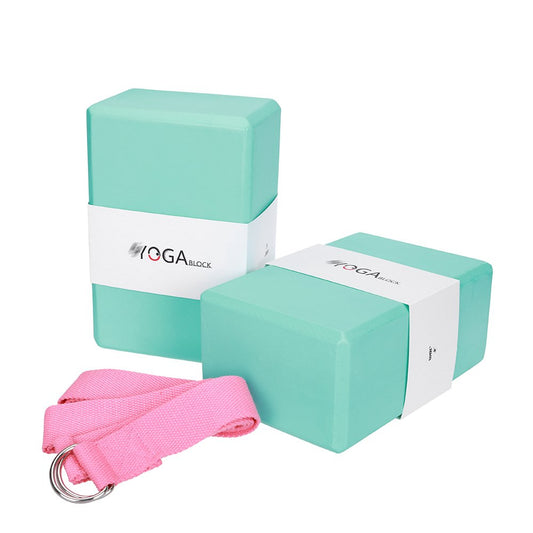 JBM Yoga Blocks 2 Pack with Strap, Cork Yoga Block 2 Pack EVA Foam Yoga Block - Opticdeals