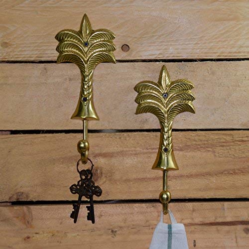 Living Explorers Palm Tree Brass Hook Gold Large (Single Unit) - Opticdeals