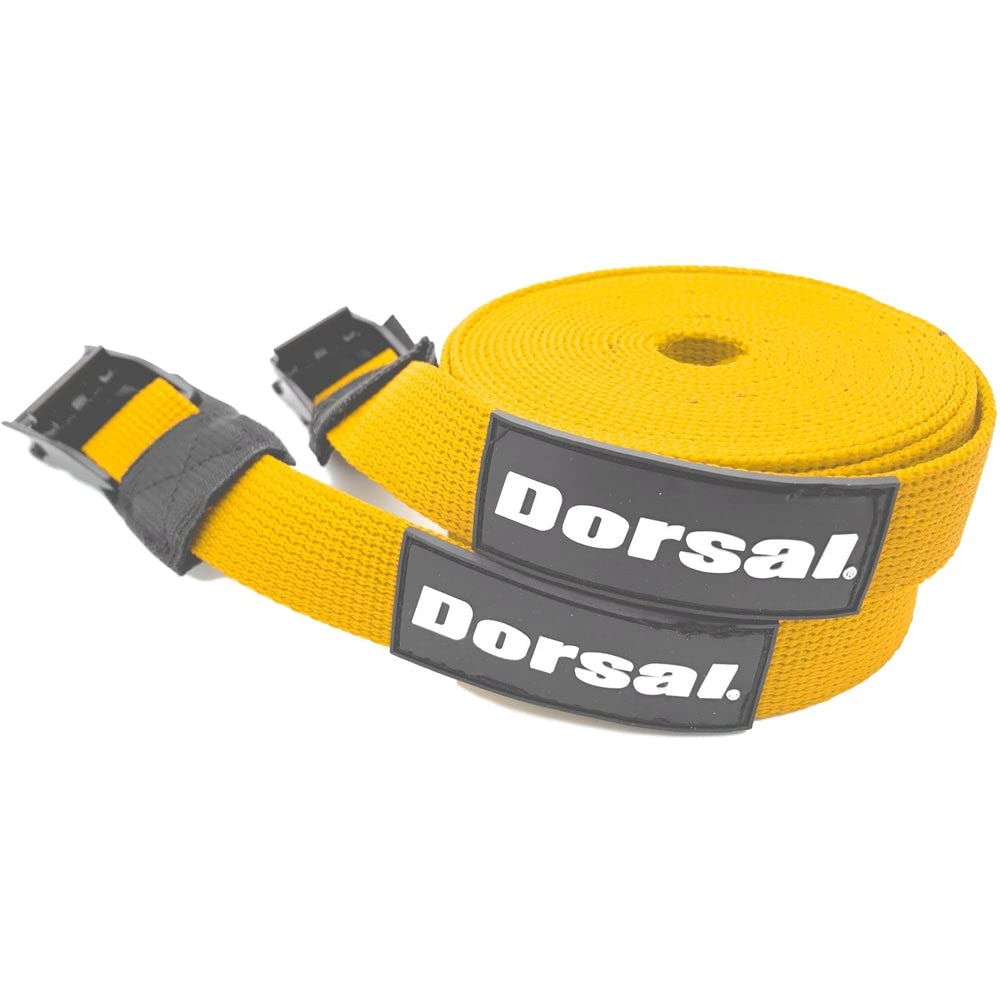 Dorsal Tie Down Straps for Roof Rack Pads Crossbars Holds Surfboards Kayaks Canoes Paddleboards Nylon 15' Feet Black - Opticdeals