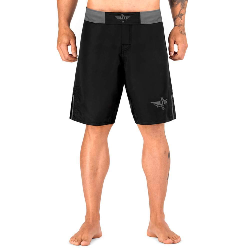 Elite Sports NEW ITEM Black Jack Series Fight Shorts,Gray,X-Large - Opticdeals