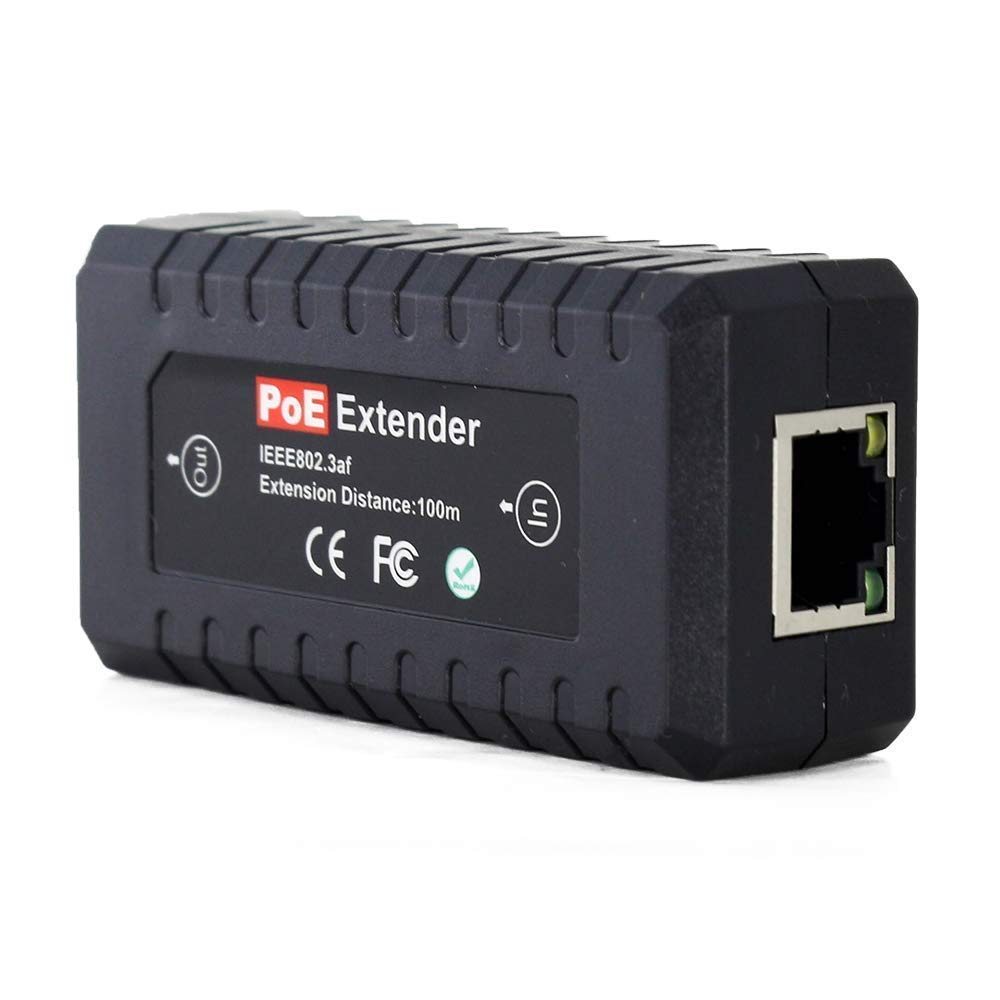 PoE Extender Repeater,1 Port Supported，10/100Mbps，15W Comply with IEEE 802.3af Power Over Ethernet for Security POE Camera Over Cat5/Cat6（ThePoEstore） - Opticdeals