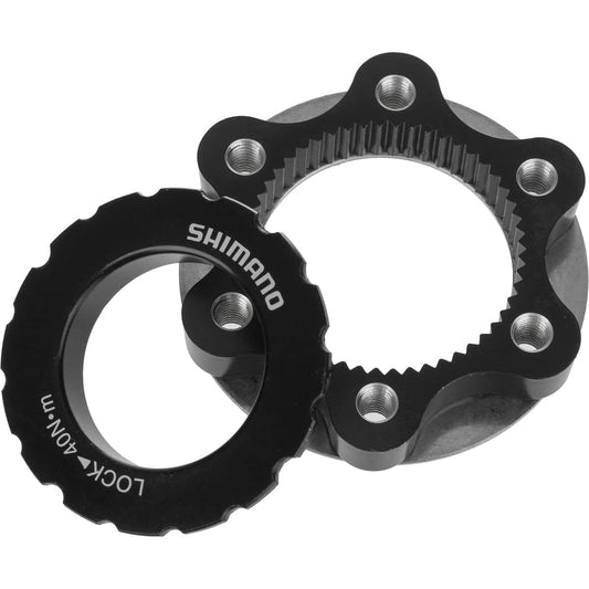 Shimano Centerlock to 6-Bolt Rotor Adapter Black, One Size - Opticdeals