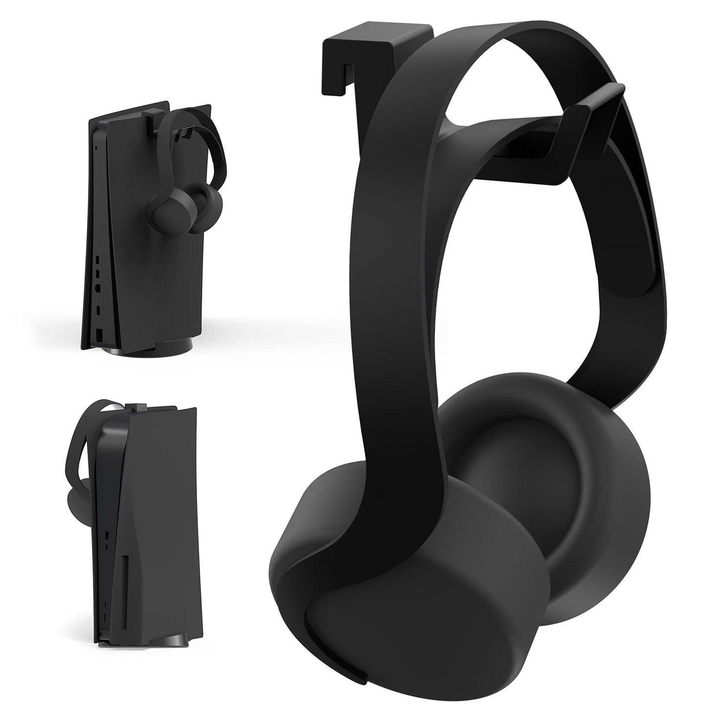 NexiGo PS5 Headphone Holder, [Minimalist Design] Mini Headphone Hanger with Supporting Bar, for Sony Playstation 5 Gaming Headset, Black - Opticdeals