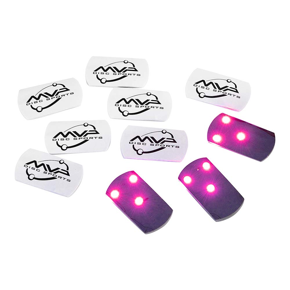 MVP Disc Golf Flat LED Tri-lite Disc Golf Lights (Pack of 10) (Magenta) - Opticdeals