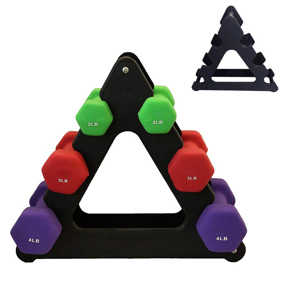 IMFUN Dumbbell Rack, Compact Dumbbell Bracket Free Weight Stand for Home Gym Black(Triangle) - Opticdeals