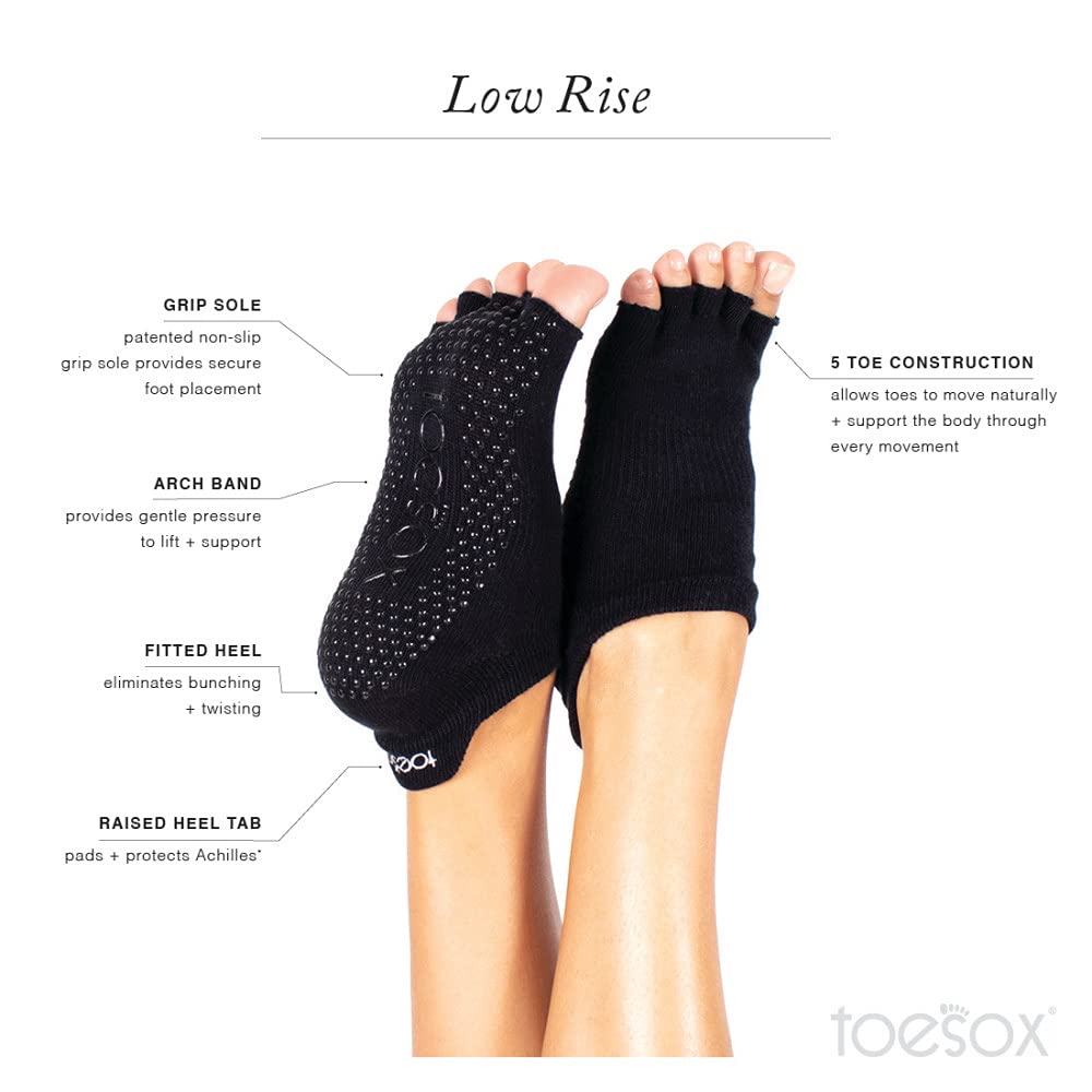 toesox  Ballet  Toe Socks Women's Sz Small Low Cut Half Toe  Non-Slip for Yoga, - Opticdeals