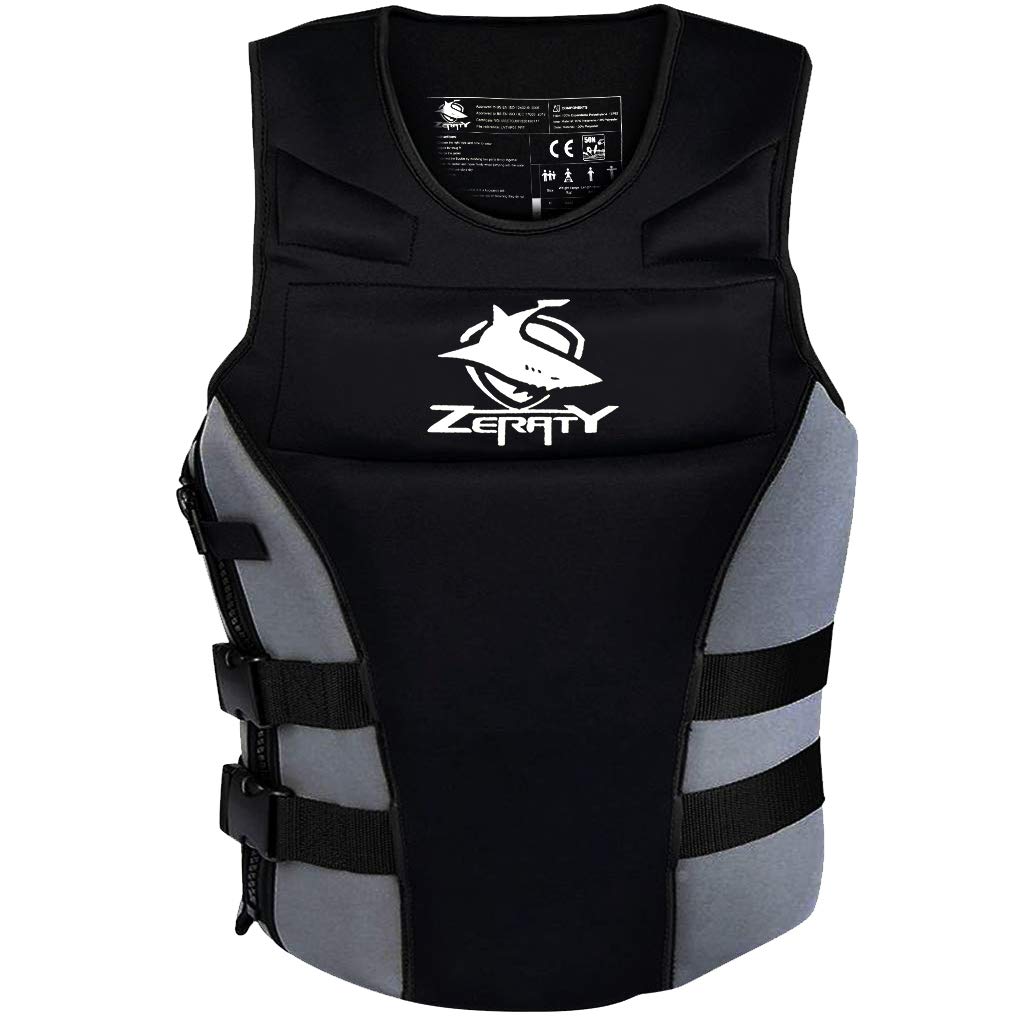 Zeraty Life Jacket Adult Impact Vest Size M Black Ski|CE Proof 50N - Opticdeals