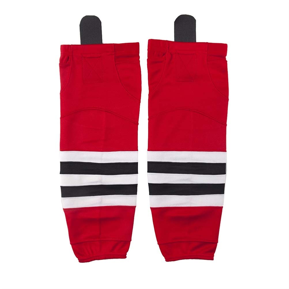 COLDINDOOR Hockey Socks Junior Sz 24-26, Boy Kids Red Knit Cool Ice Hockey Socks - Opticdeals