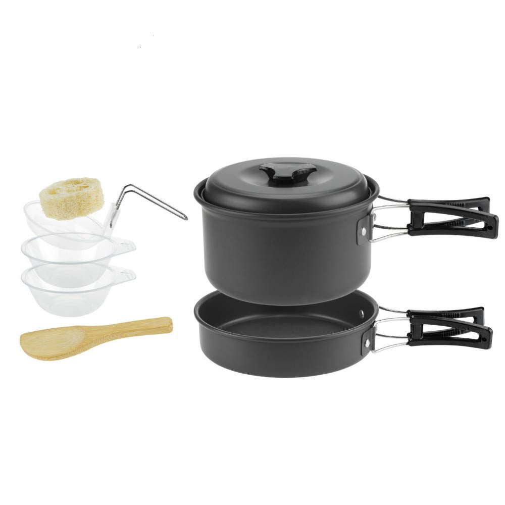 ShellKingdom Outdoor Camping Cooking Kit Portable Non-Stick Backpacking Picnic - Opticdeals