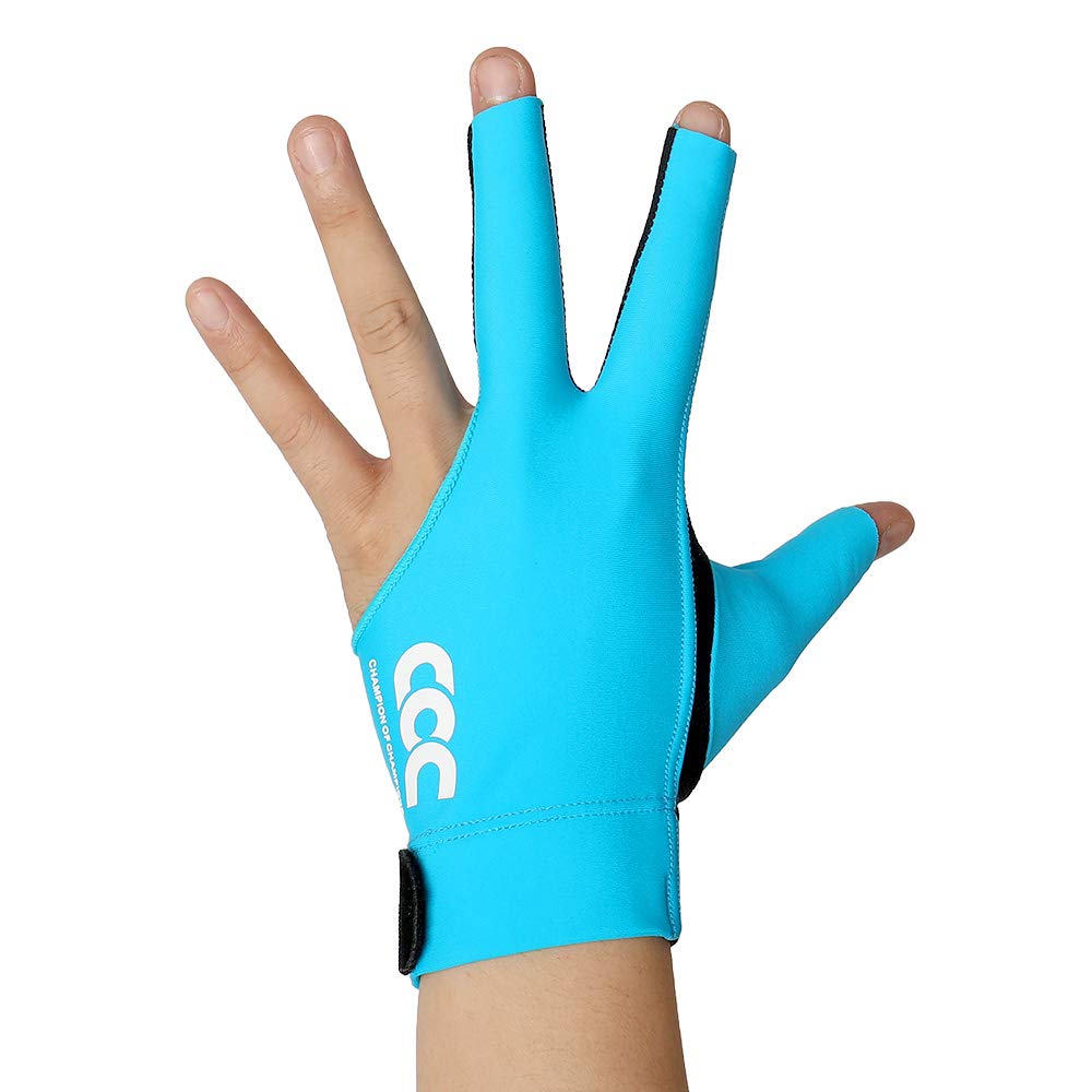 PiKu Pool Billiard Carom Snooker Cue Game Gloves Unisex 1PC (Blue, Medium) Left Hand  Elastic Lycra 3 Fingers Show Gloves for Playerss - - Opticdeals