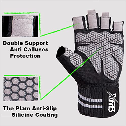 XFIT3 Weight Lifting Gloves (Black, XL)Workout Gloves - Opticdeals