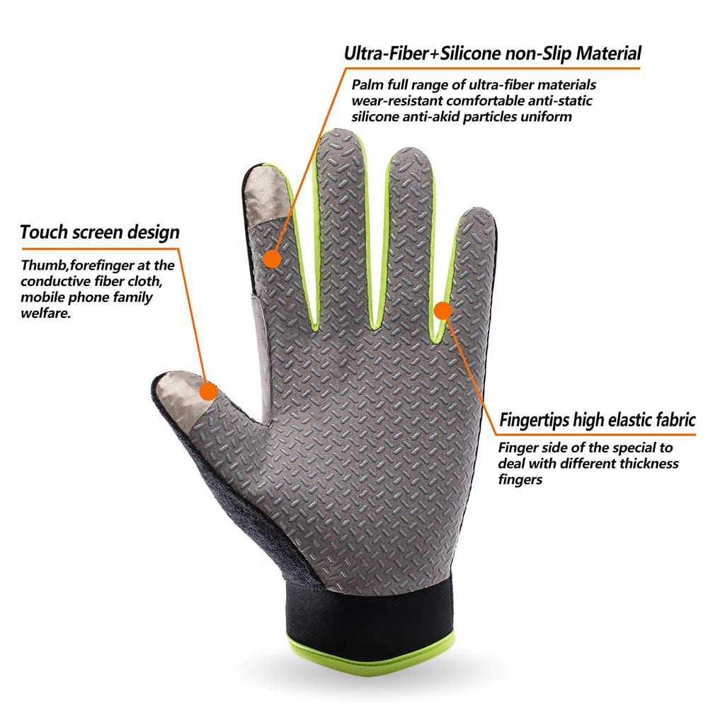 Outdoor Cycling Gloves, 2PCS Touch Screen Non-Slip Sunscreen, Full-Length Finger - Opticdeals