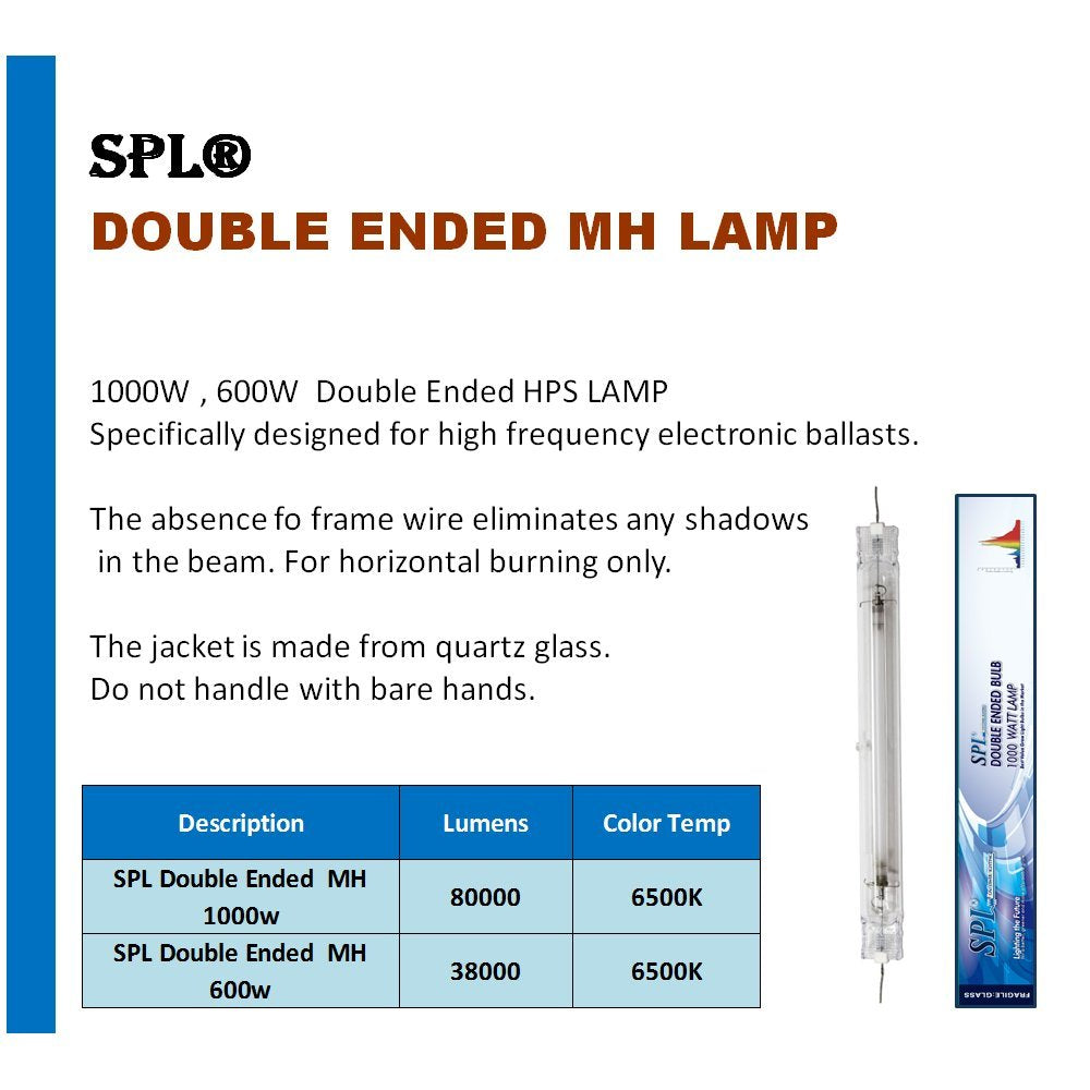 SPL Horticulture Stmbd 1000 Hydroponic Double Ended 600w Watt Metal Halide Mh - Opticdeals