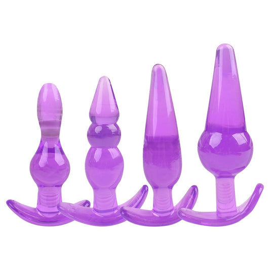 Beginner Butt Plug Anal Trainer Set, 4Pcs Soft Rubber TPE Butt Plug Training Kit - Opticdeals