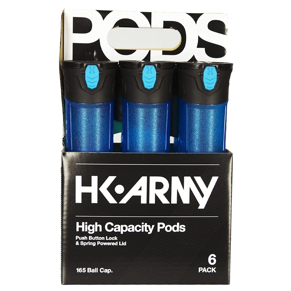 HK Army High Capacity Paintball Pods - 6 Pack - Turquoise/Black/Black/Turquoise - Opticdeals