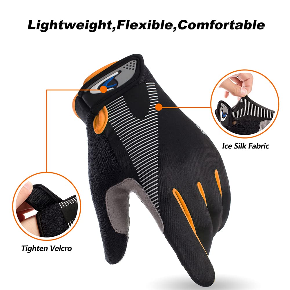 Outdoor Cycling Gloves, 2PCS Touch Screen Non-Slip Sunscreen, Full-Length Finger - Opticdeals