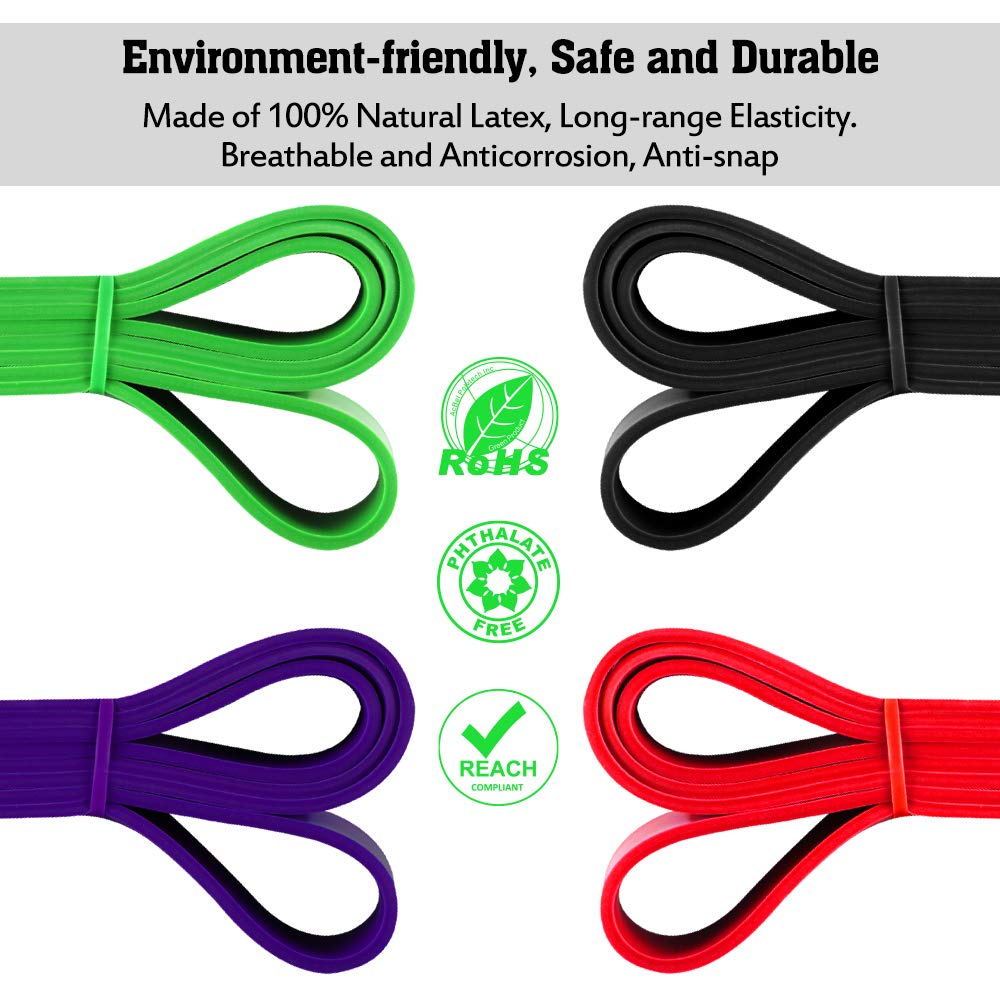 Pull Up Assist Bands, Resistance Bands Set with Handles and Door Anchor - Opticdeals