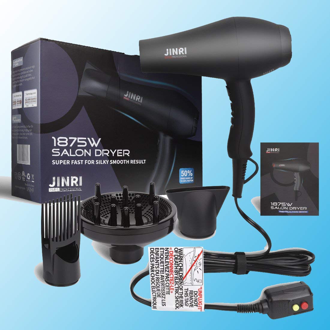 𝐈𝐧𝐟𝐫𝐚𝐫𝐞𝐝 𝐇𝐚𝐢𝐫𝐃𝐫𝐲𝐞𝐫,Professional Salon Negative Ionic Blow Dryer - Opticdeals