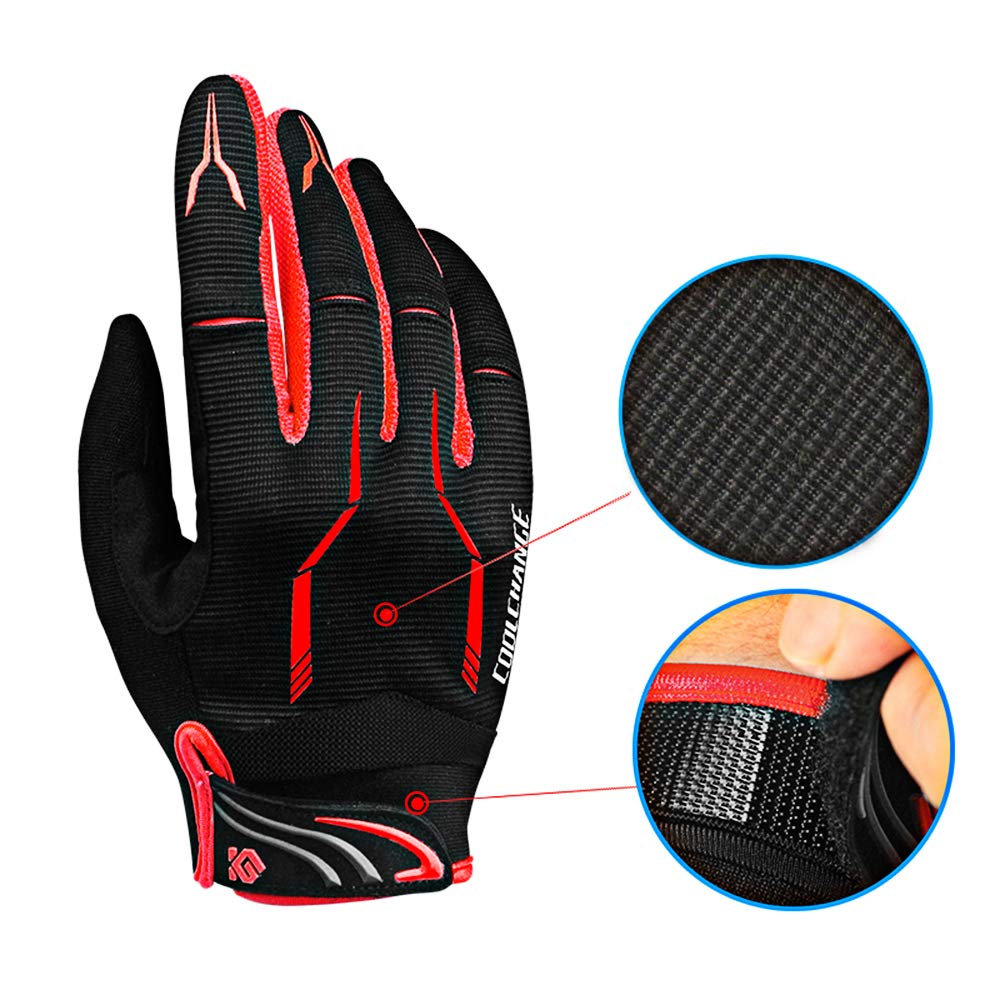 Full Finger Bike Gloves Unisex Outdoor Touch Screen Sz L Cycling Gloves Road Mountain Bike Bicycle Gloves - Opticdeals