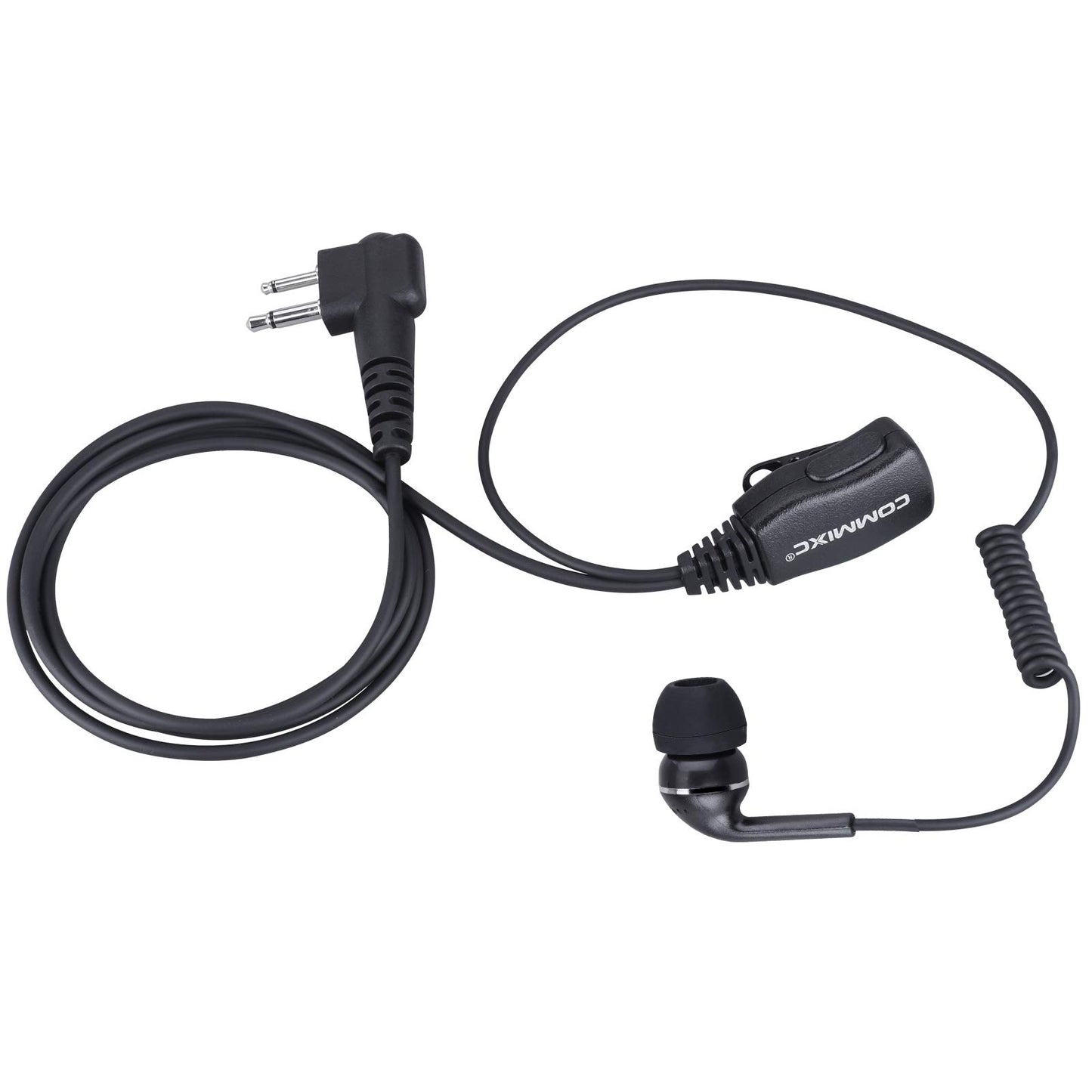 COMMIXC 2-Pack Walkie Talkie Earpiece, 2.5mm/3.5mm 2-Pin in-Ear Walkie Talkie Headset with PTT Mic, Compatible with Motorola Two-Way Radios - Opticdeals