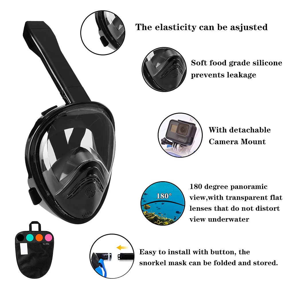 TELLSOR Full Face Snorkel Mask, Breathing Mechanism Diving Masks for Kids - Opticdeals