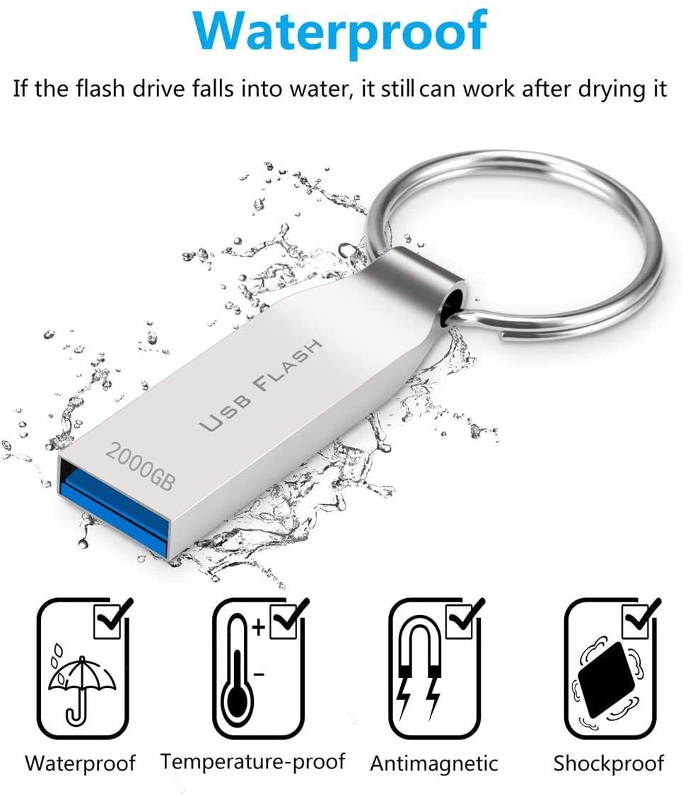 USB Flash Drive 2TB USB3.0 Memory Stick 2000GB Pen Drive Storage Drive with - Opticdeals