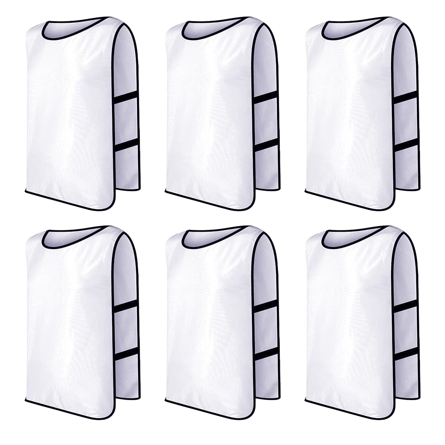 SFAKDTY 6 Pack Football Vest Scrimmage Training Team Practice Sz XL Pinnies for Soccer Basketball Volleyball (White), 3 - Opticdeals