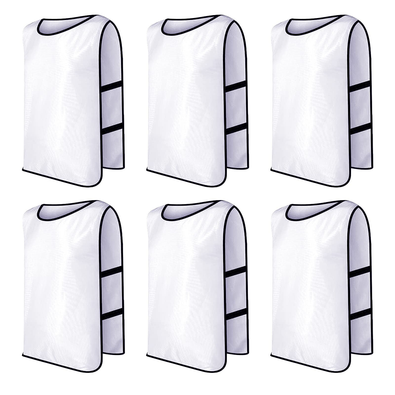 SFAKDTY 6 Pack Football Vest Scrimmage Training Team Practice Sz XL Pinnies for Soccer Basketball Volleyball (White), 3 - Opticdeals