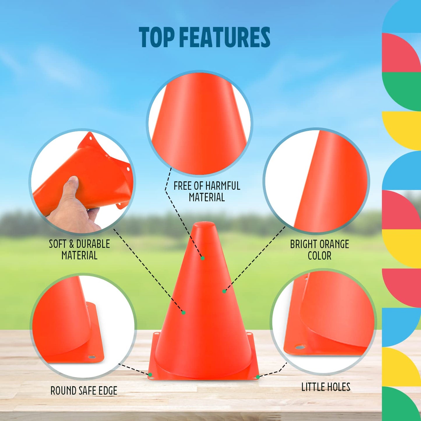 Traffic Cones 6 Pack  7" Plastic - Opticdeals