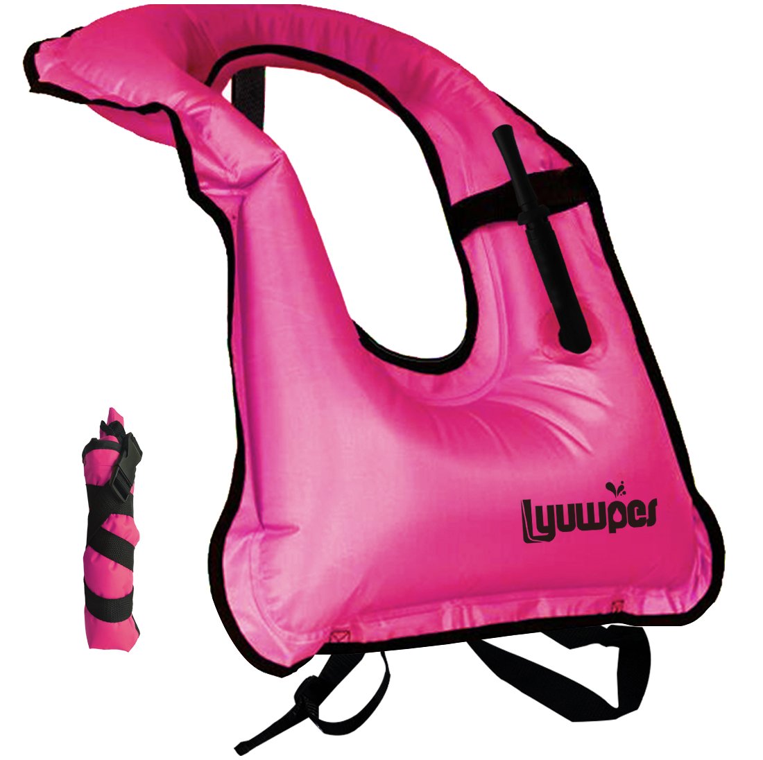 Lyuwpes Snorkel Vest Adult Inflatable Life Jacket  Up to 200 lb support Snorkeling Jackets Man Women Unisex Pink - Opticdeals