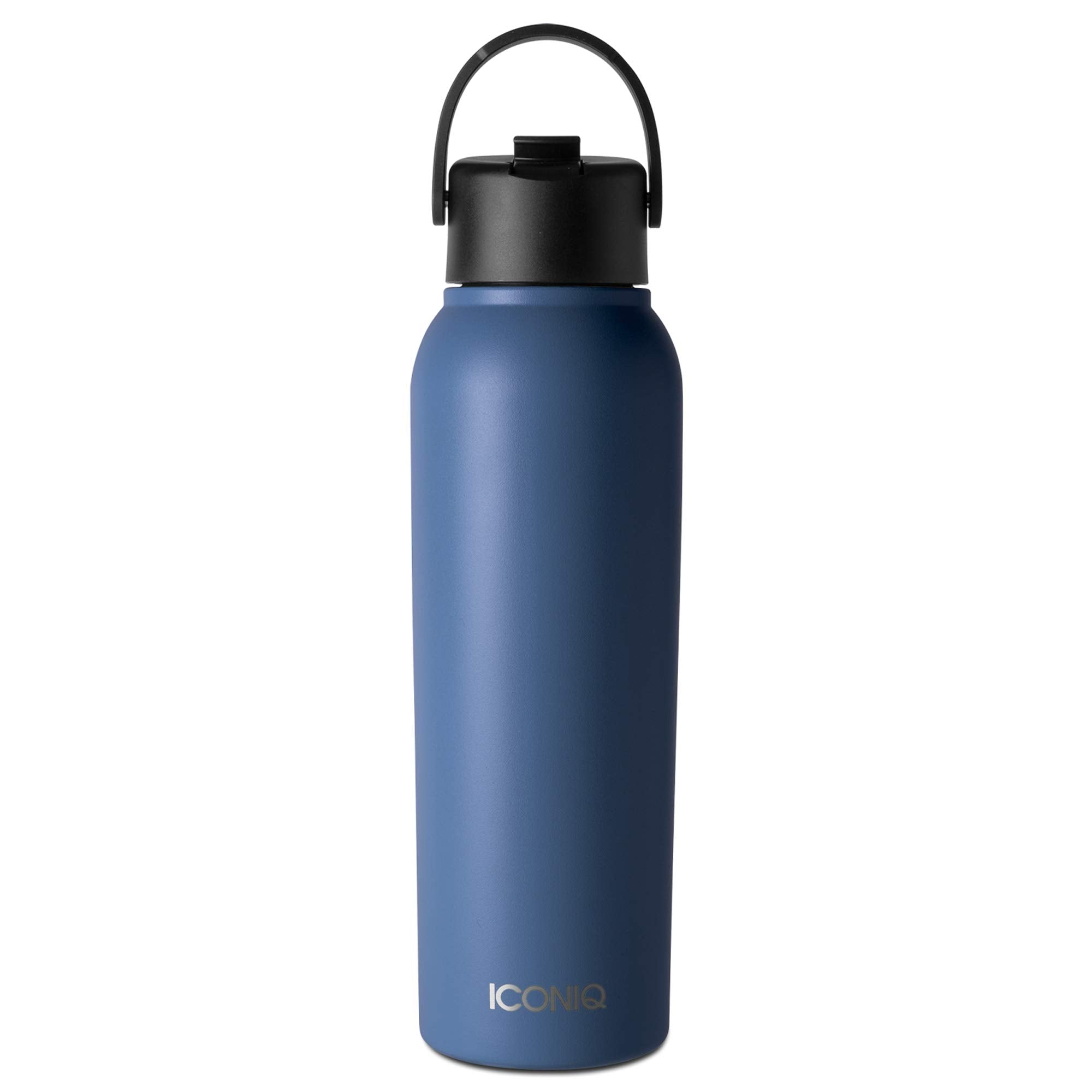 ICONIQ Stainless Steel Vacuum Insulated Water Bottle Includes Bonus Pop Up  Straw Cap, 17 Ounce