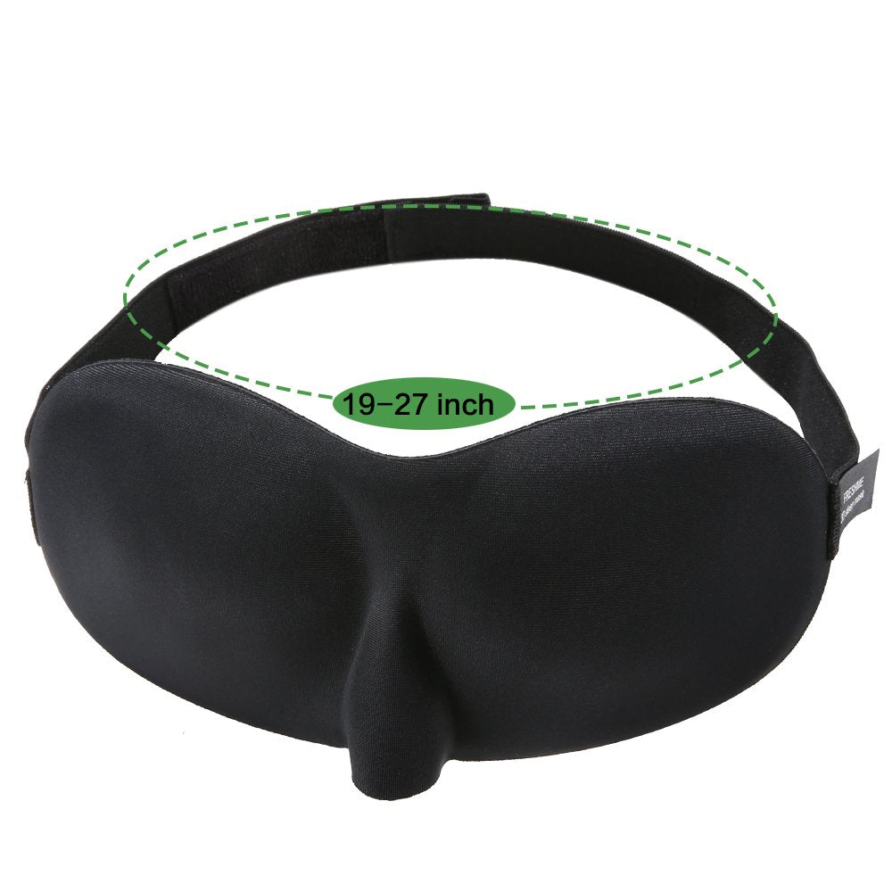 3D Light Blocking Sleep Mask - 2 Pack Comfortable & Lightweight Eyeshade with Adjustable Strap Ear Plugs Carry Pouch for Travel Airplane Naps Blindfold Sleeping Mask for Women Men Father's Day Gift - Opticdeals