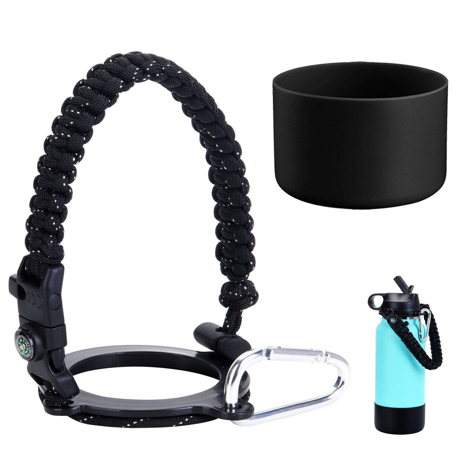 LX-SUNCX Paracord Handle for Hydro Flask 2.0 Wide Mouth Water Bottles(12 to - Opticdeals