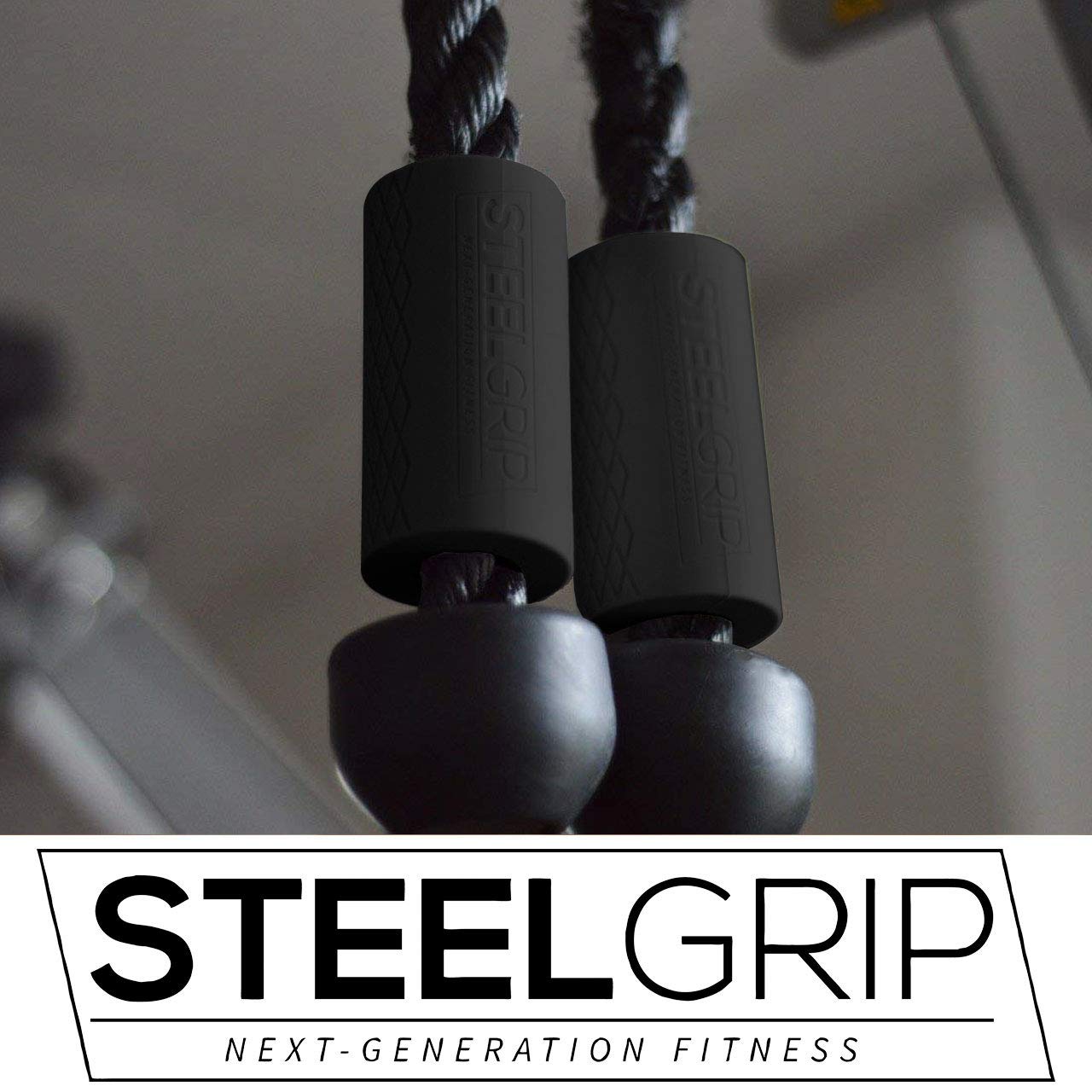 Steelgrip Thick Bar Grips for Dumbbell and Barbell, Fat Silicone Arm Blasters - Opticdeals