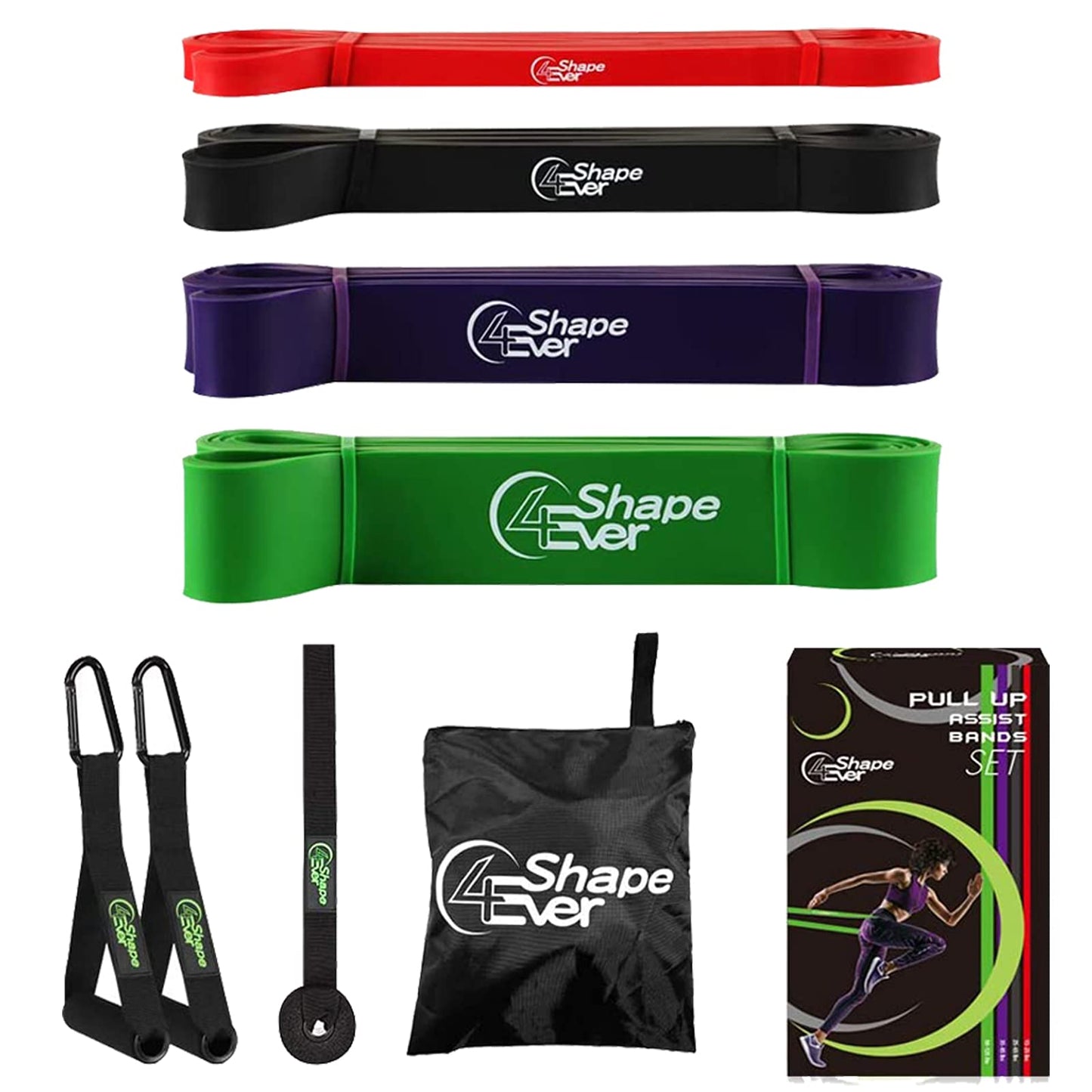 Pull Up Assist Bands, Resistance Bands Set with Handles and Door Anchor - Opticdeals