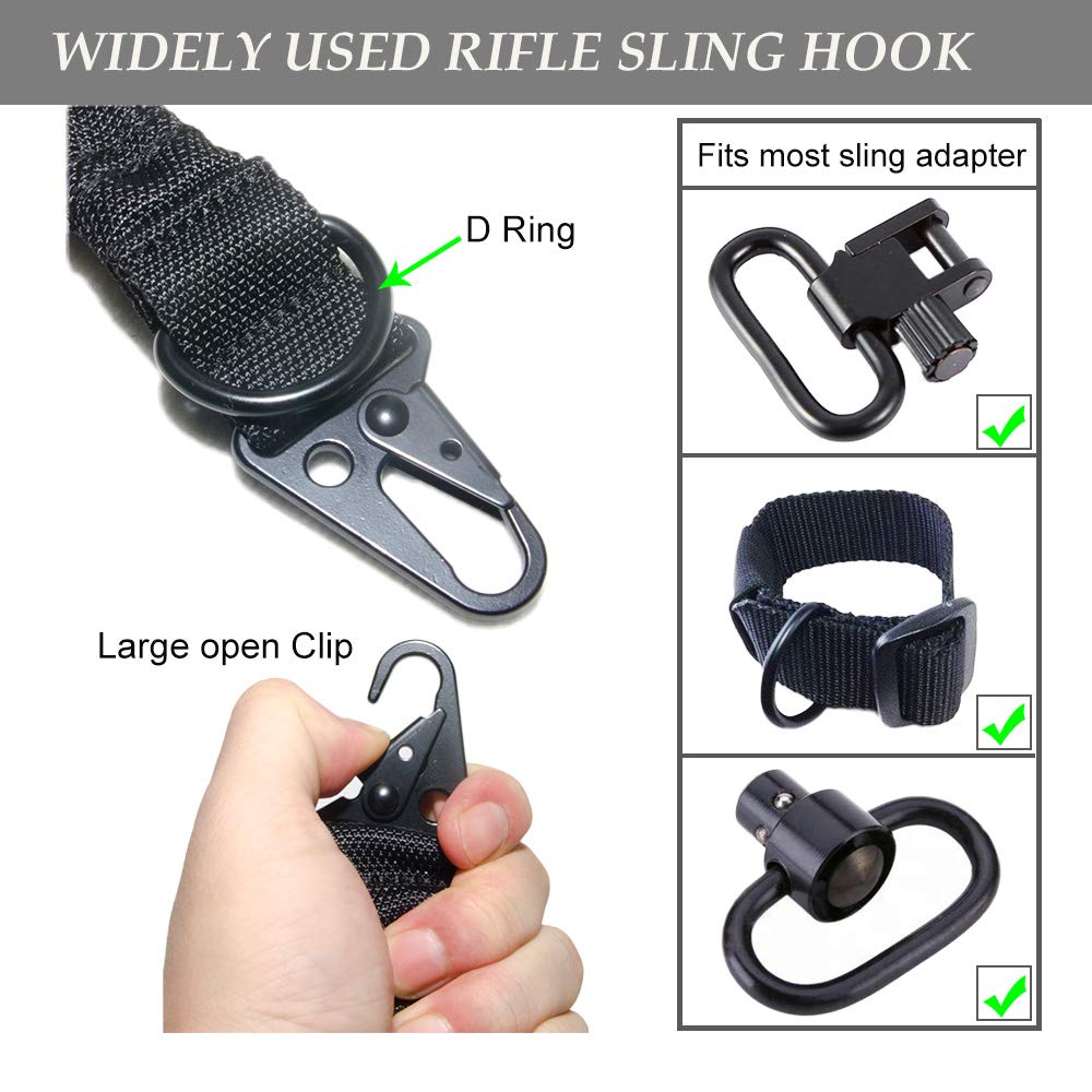 2 Point Rifle Sling 550 Paracord Gun Sling Quick Adjust Gun Shoulder Strap Removable Paracord Survival Strap HK Hooks Two Point Hunting Sling (HK Hooks) - Opticdeals