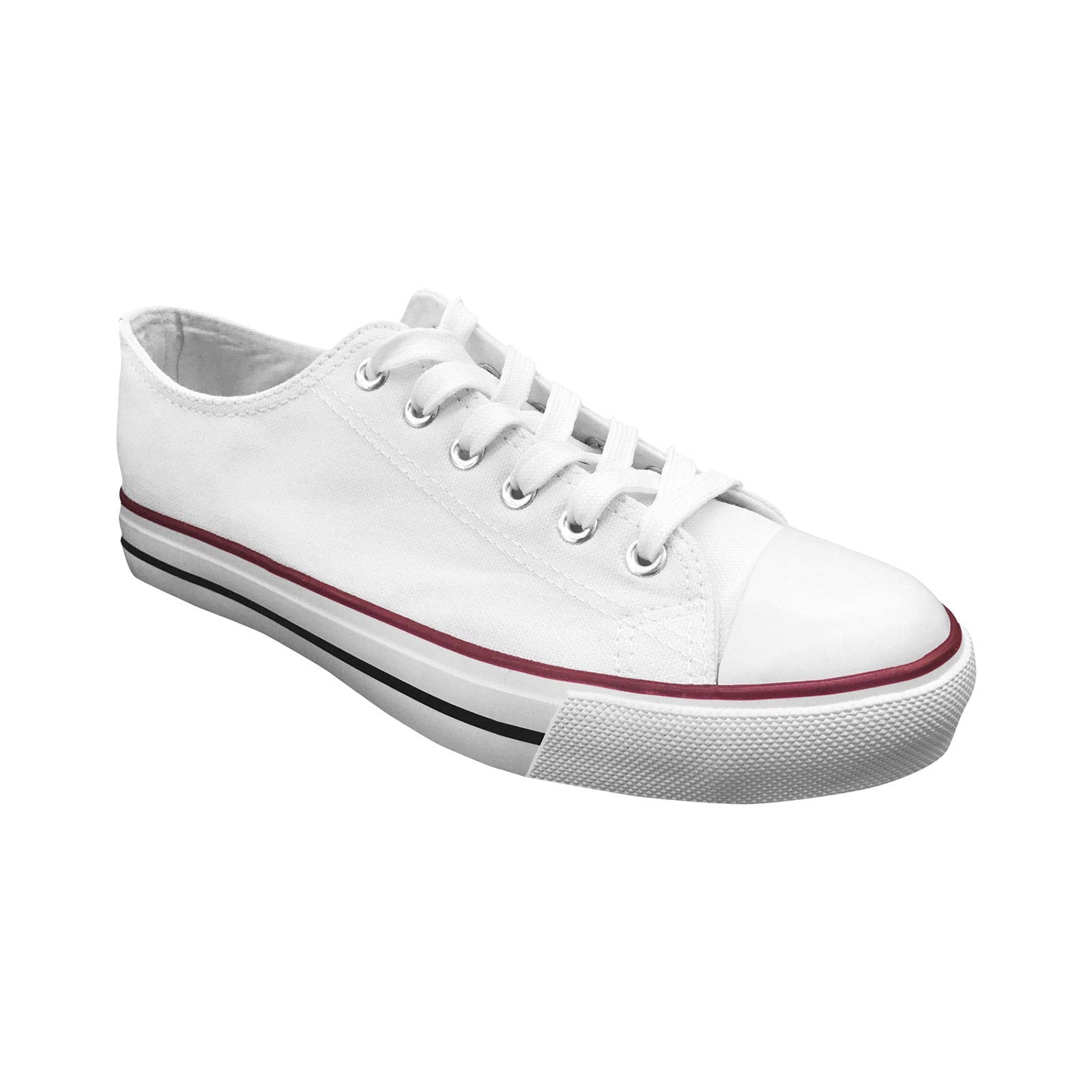 Ish Original Official Men Blank Low Top Rubber Sole Casual, White, Size 10.0 - Opticdeals