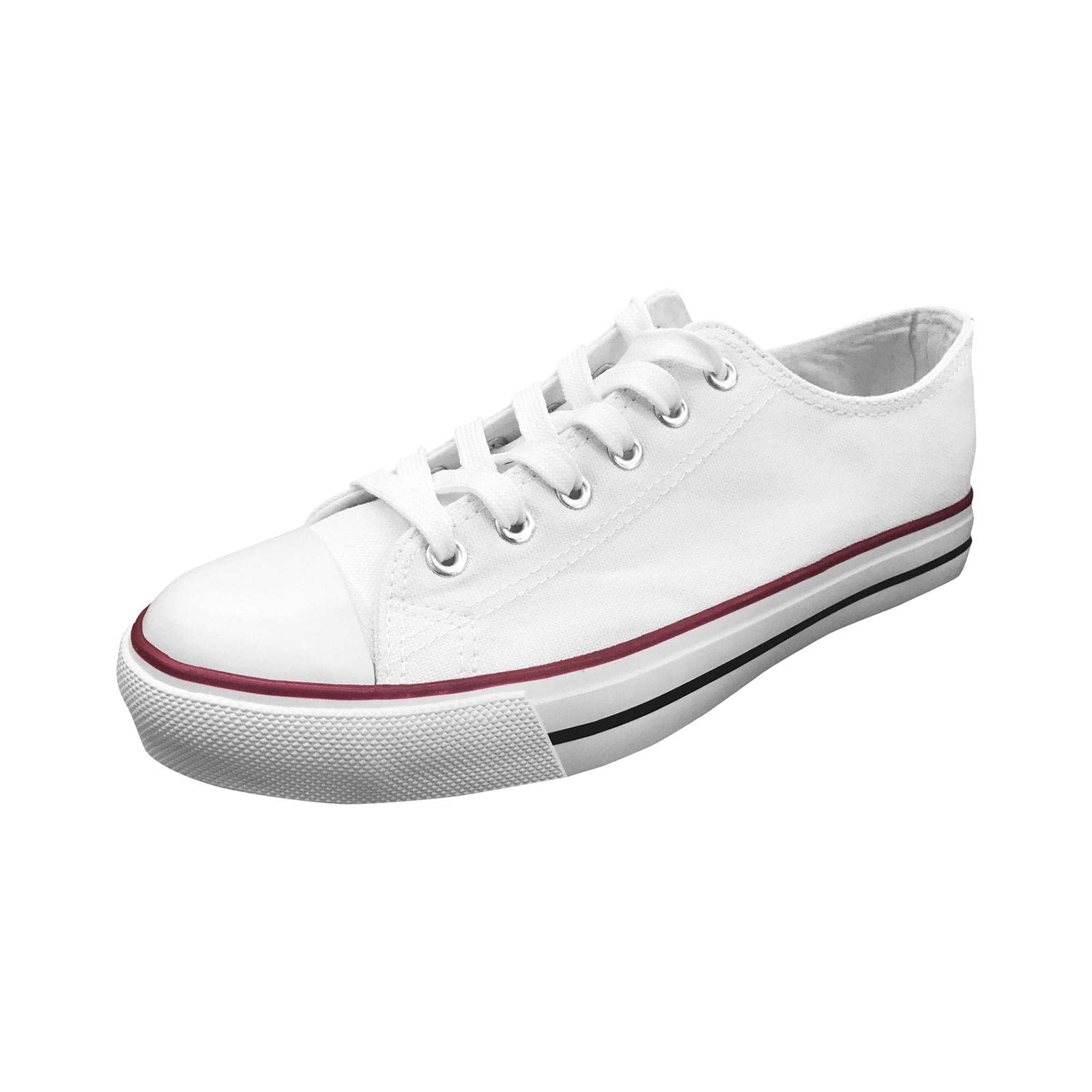 Ish Original Official Men Blank Low Top Rubber Sole Casual, White, Size 10.0 - Opticdeals