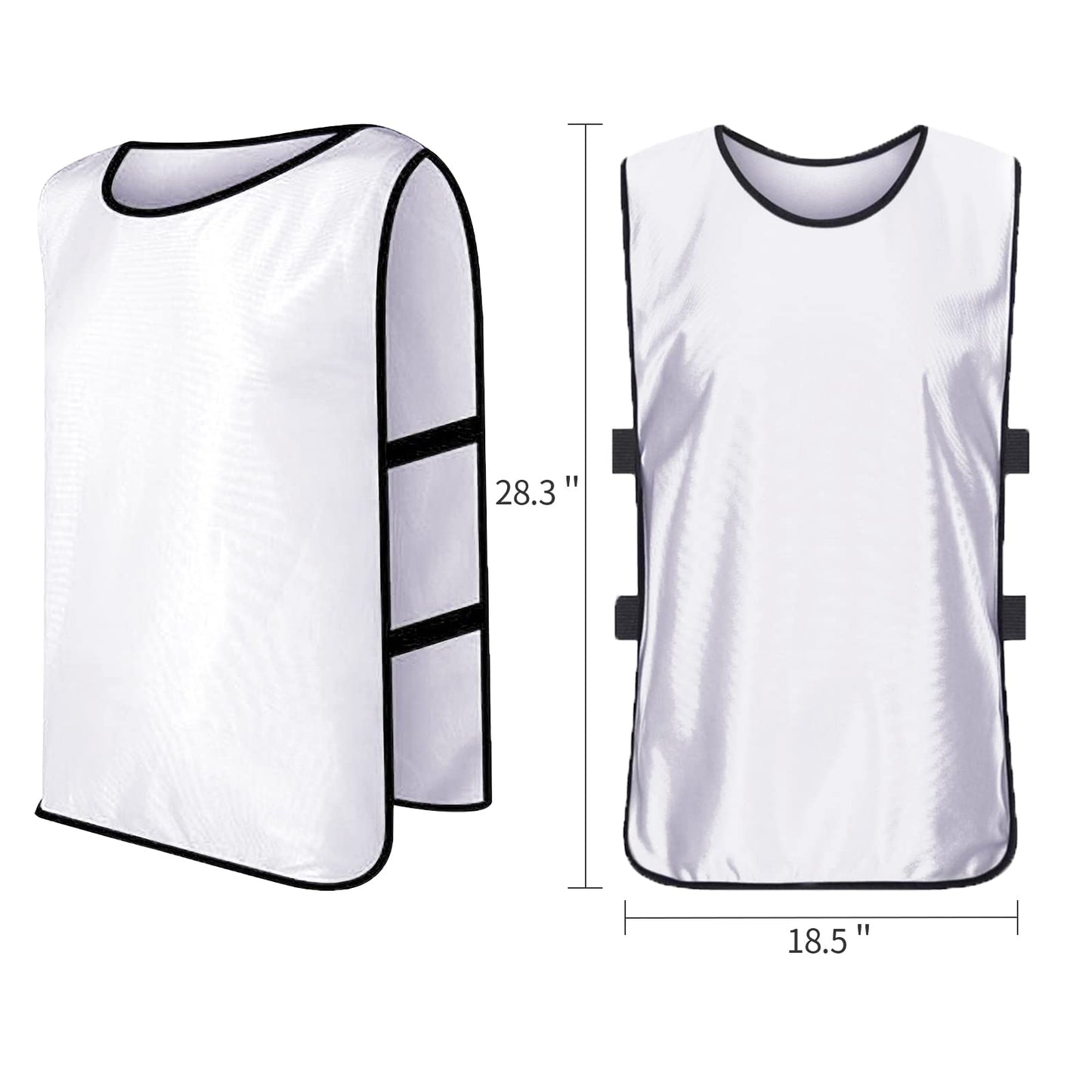 SFAKDTY 6 Pack Football Vest Scrimmage Training Team Practice Sz XL Pinnies for Soccer Basketball Volleyball (White), 3 - Opticdeals